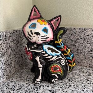 Blue Sky Dia De Los Muertos Cat